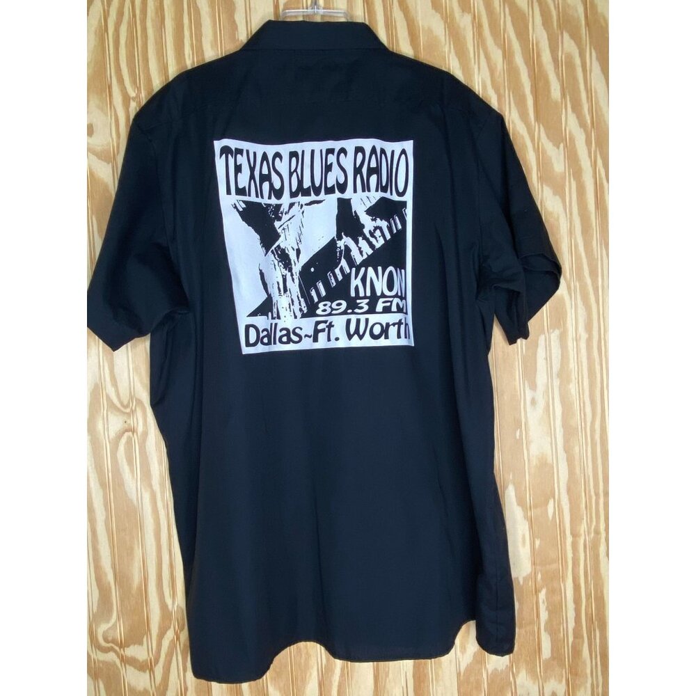 Vtg Texas Blues Ra2dio KNON 89.3 Dallas-Ft. Worth Dickies Work Shirt Sz Men's 2X